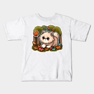 furry kittie in the woods Kids T-Shirt